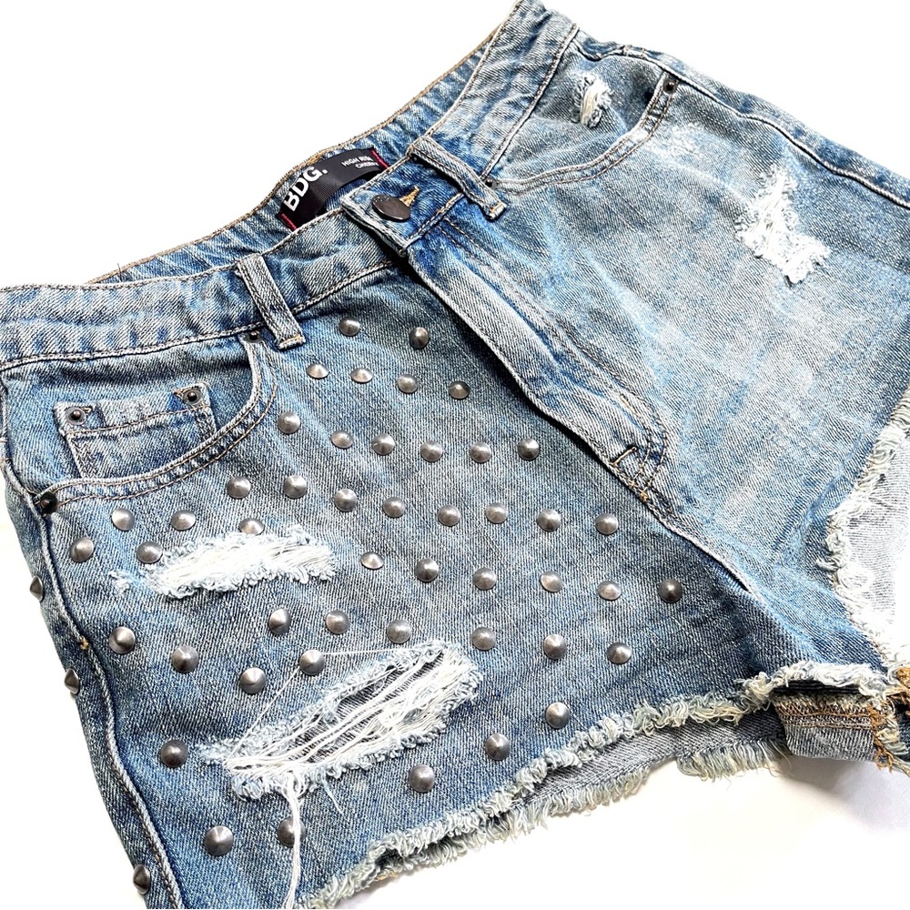 BDG Urban Outfitters Studded Distressed Denim Shorts
